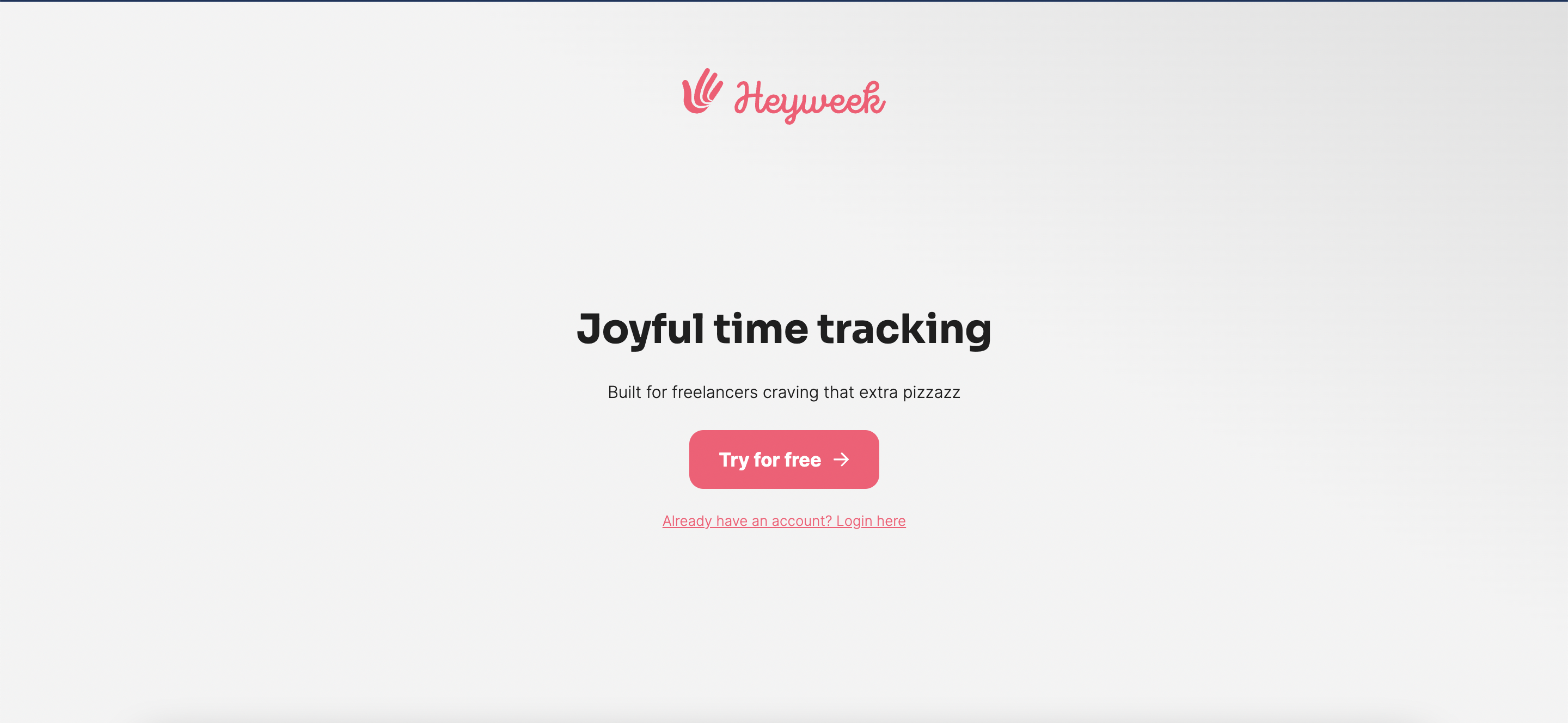 Heyweek landing page